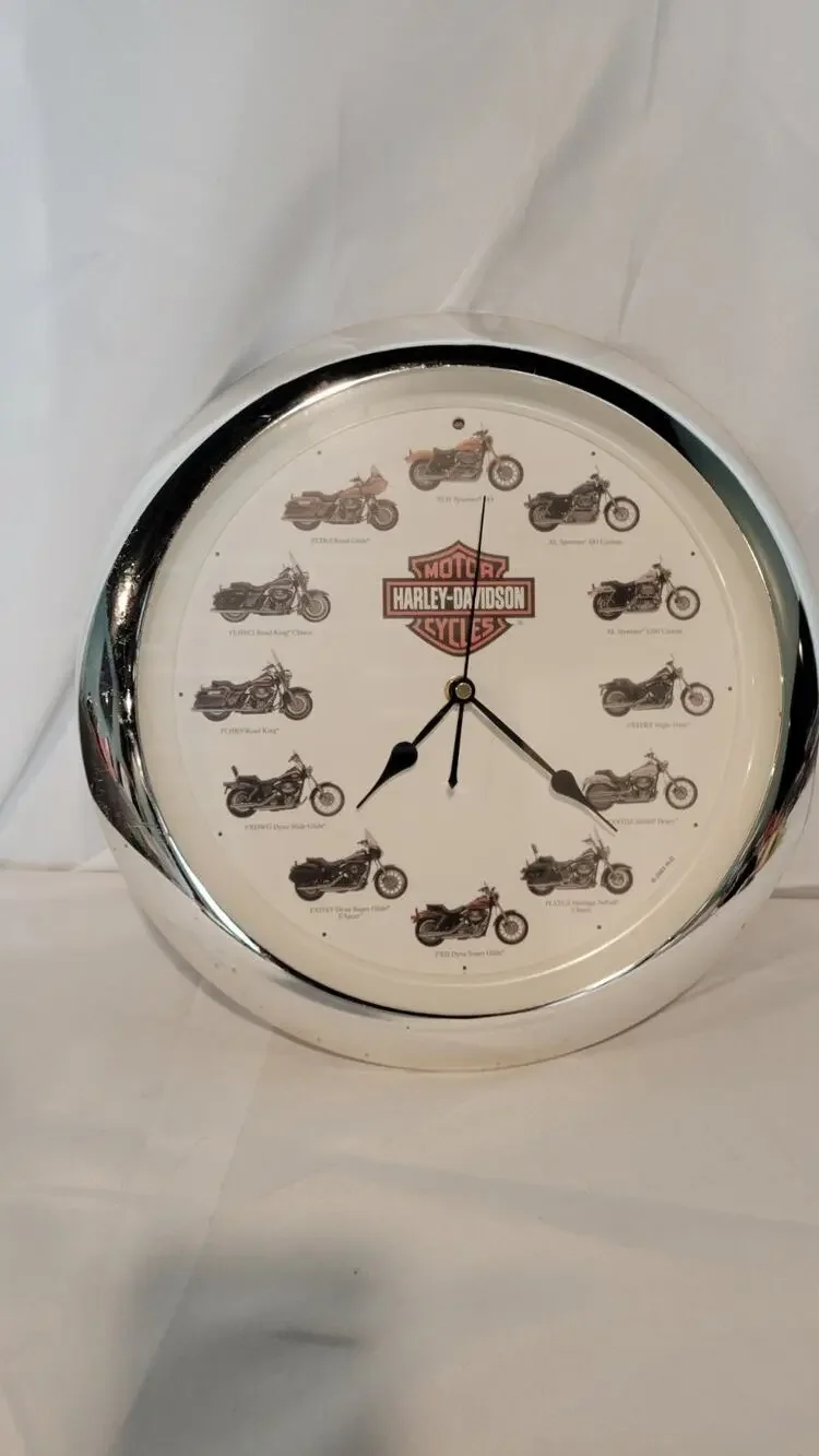 Harley-Davidson Wall Clock Motorcycle Models Works Sound Missing Battery Cover